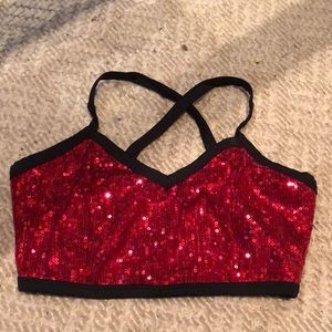 NWOT Layla satin lined red sequin bralette